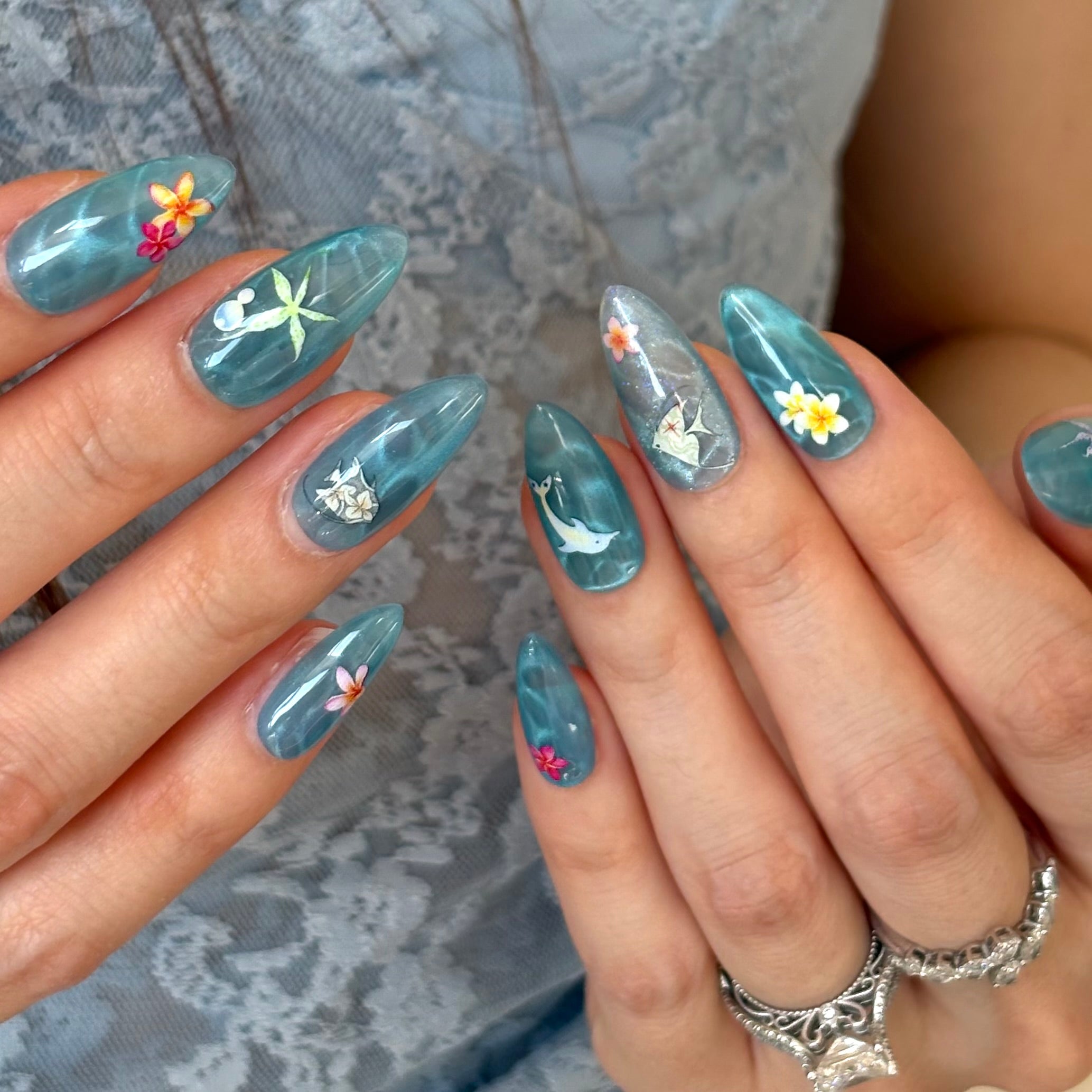 Floral & Dolphin